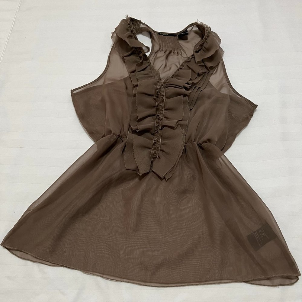 Press Lightweight Sleeveless Sheer Blouse Size L